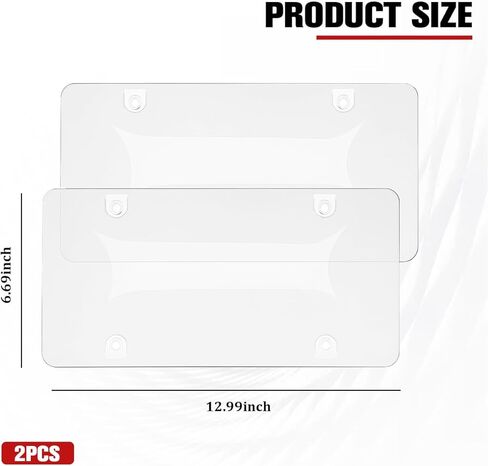 2PCS Car License Plate Covers, Clear Rust-Proof Unbreakable Vehicle Front and Rear License Plate Protector with Screws & Caps, Automotive Tag Frames, Universal for SUV RV Truck in Saudi Arabia