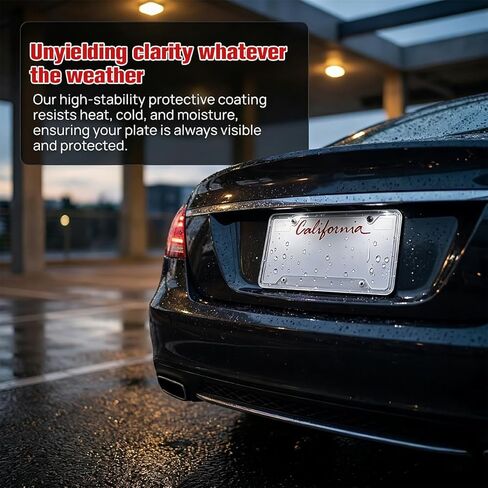 2PCS Car License Plate Covers, Clear Rust-Proof Unbreakable Vehicle Front and Rear License Plate Protector with Screws & Caps, Automotive Tag Frames, Universal for SUV RV Truck in Saudi Arabia