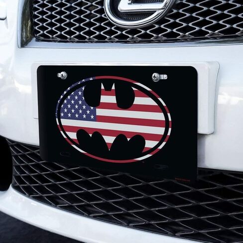GRAPHICS & MORE Batman USA American Flag Shield Logo Novelty Metal Vanity Tag License Plate in Kuwait