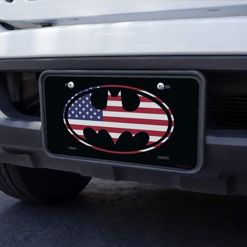 GRAPHICS & MORE Batman USA American Flag Shield Logo Novelty Metal Vanity Tag License Plate in Kuwait