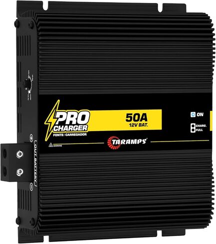 شاحن Taramps PRO 50A 12V شاحن بطارية ومصدر طاقة قابل للتعديل 12V-14.4V، مدخل تلقائي 110V/220V، مصدر طاقة صوتي للسيارة مع حماية حرارية ومؤشرات LED in Kuwait