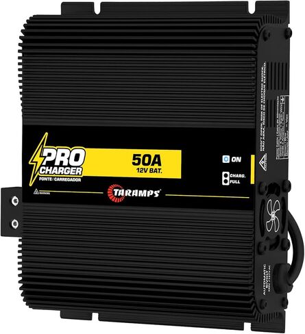 شاحن Taramps PRO 50A 12V شاحن بطارية ومصدر طاقة قابل للتعديل 12V-14.4V، مدخل تلقائي 110V/220V، مصدر طاقة صوتي للسيارة مع حماية حرارية ومؤشرات LED in Kuwait