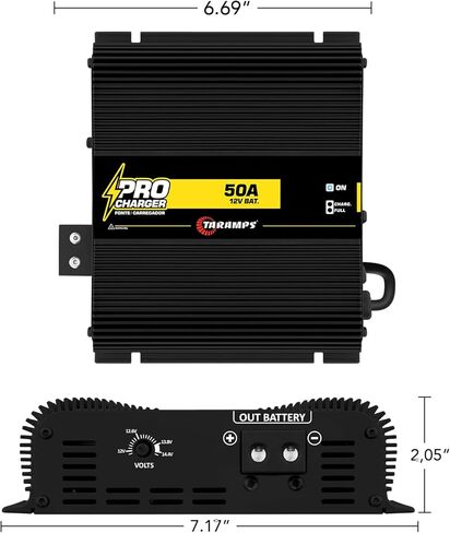 شاحن Taramps PRO 50A 12V شاحن بطارية ومصدر طاقة قابل للتعديل 12V-14.4V، مدخل تلقائي 110V/220V، مصدر طاقة صوتي للسيارة مع حماية حرارية ومؤشرات LED in Kuwait