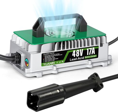 17 Amp 48 Volt Golf Cart Battery Charger for Yamaha G29 with 3-Pin Leaf Plug, IP67 Waterproof, Automatic 48V Smart Trickle Charger for Lead Acid Battery in Saudi Arabia