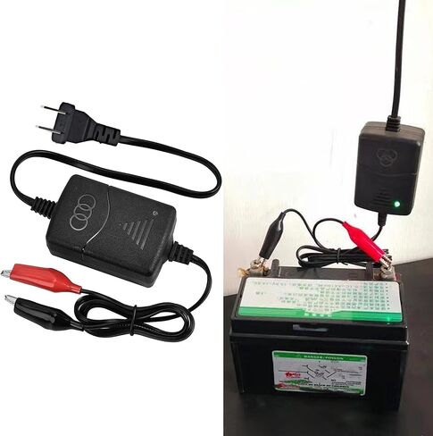 12V 1300mA Sealed Lead Acid (SLA) Battery Charger, Automatic Trickle Charger Maintainer with Short Circuit Protection, Universal Charger Adapter for Car, Motorcycle, RV, ATV, Boat Batteries in Kuwait