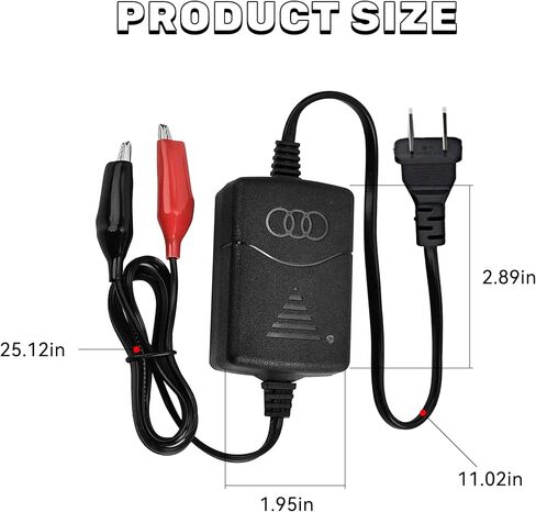 12V 1300mA Sealed Lead Acid (SLA) Battery Charger, Automatic Trickle Charger Maintainer with Short Circuit Protection, Universal Charger Adapter for Car, Motorcycle, RV, ATV, Boat Batteries in Kuwait