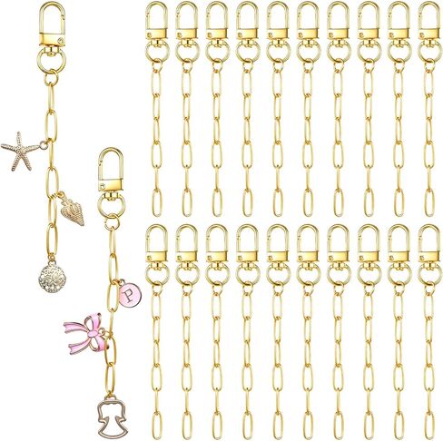 QFGasre Keychain Making Kit Swivel Snap Hook Lobster Metal Keychains Clip Gold Keychain Clips Claw Clasps Extender Chain DIY Crafts Jewelry Bag Charms Crafts Handmade Gifts 20 Pcs in Kuwait