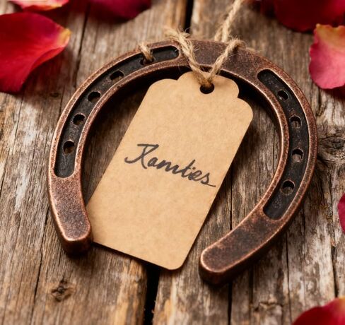 50PCS Good Lucky Horseshoe Wedding Favors, Vintage Craft Metal Horseshoe Decor with Kraft Gift Tags, Horse Shoes Western Decor Party Favors for Guests Wedding, Party, Bridal Shower, Birthday Gifts in Kuwait