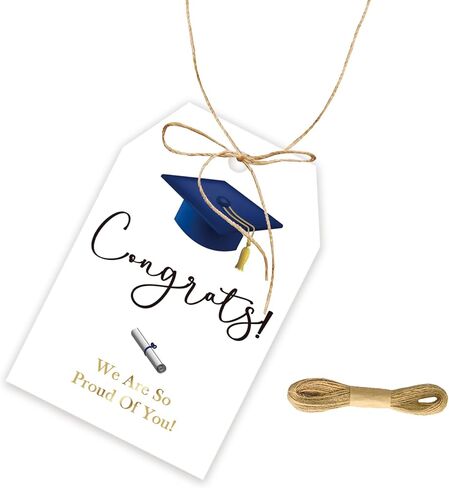 50pcs Congrats Grad Thank You Tags, Class of 2026 Gift Tag with String for Graduation Party, Masterd It Thank You Paper Tags for Grad Party Favors in Kuwait
