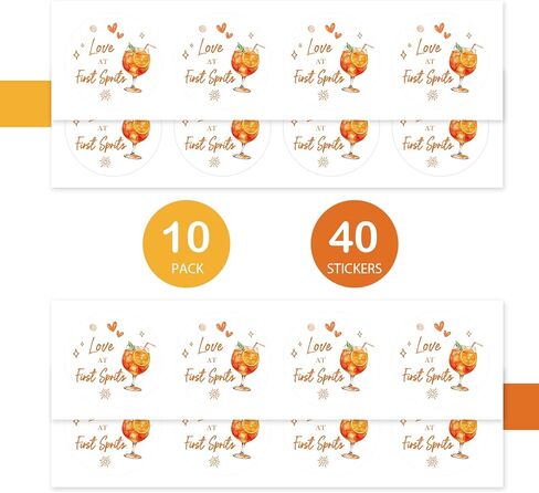 40pcs Love at First Spritz Thank You Stickers, Cocktail Bridal Shower Round Stickers, Orange Citrus Round Labels for Engagement/Bachelorette Party Favors in Kuwait