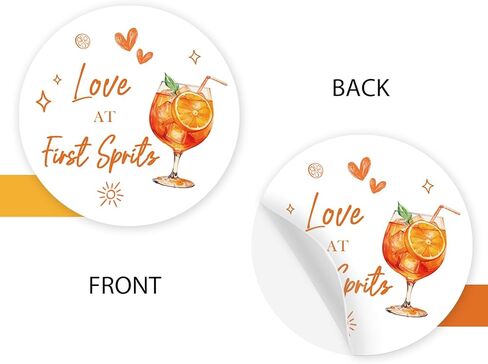 40pcs Love at First Spritz Thank You Stickers, Cocktail Bridal Shower Round Stickers, Orange Citrus Round Labels for Engagement/Bachelorette Party Favors in Kuwait