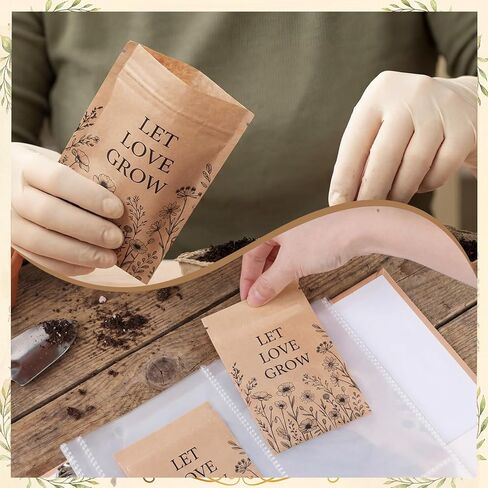 400 Pockets 6x4" Seed Storage Organizer Sleeves with 100 Pcs Seed Envelopes Resealable for Storage Double Sided 4 Pocket Garden Organizer Sheet for 3 Ring Binder in Kuwait