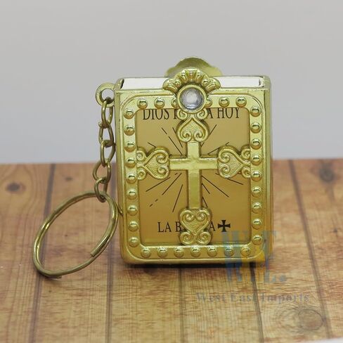 Spanish Miniature Bible Key Ring (12 PCS) Recuerdos para Primera Comunion Gold in Kuwait