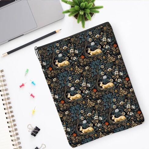 Classic Books Lovers Gifts Book Sleeve Vintage Flower Waterproof Books Cove Book Pouch Protector with Front Pocket Christmas Birthday Gifts for Women Teacher Bookish Accessories in Kuwait