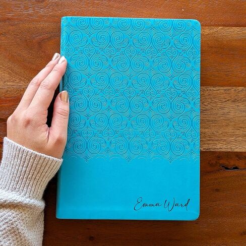 SacredBound Personalized NIV Super Giant Print Bible – 16.5 Point Large Print, Easy to Read, Engraved Name LeatherSoft Teal | Red Letter Reference Bible (Name Only) in Kuwait