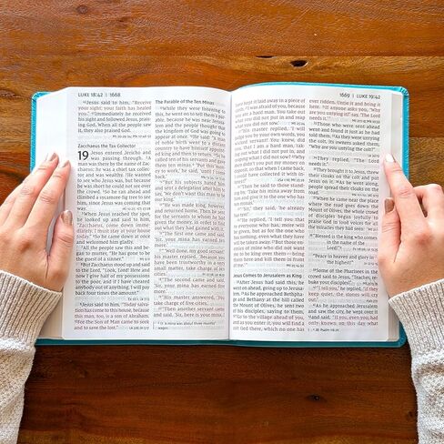 SacredBound Personalized NIV Super Giant Print Bible – 16.5 Point Large Print, Easy to Read, Engraved Name LeatherSoft Teal | Red Letter Reference Bible (Name Only) in Kuwait