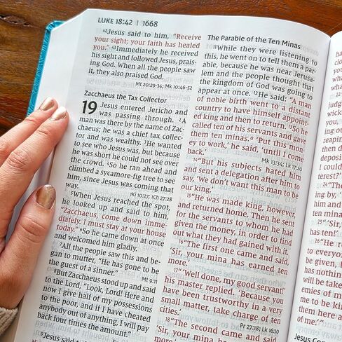 SacredBound Personalized NIV Super Giant Print Bible – 16.5 Point Large Print, Easy to Read, Engraved Name LeatherSoft Teal | Red Letter Reference Bible (Name Only) in Kuwait