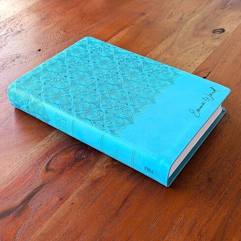SacredBound Personalized NIV Super Giant Print Bible – 16.5 Point Large Print, Easy to Read, Engraved Name LeatherSoft Teal | Red Letter Reference Bible (Name Only) in Kuwait