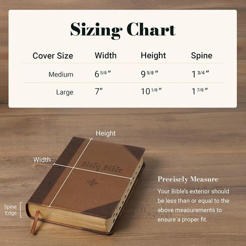 Christian Art Gifts Premium Classic Vegan Leather Bible Cover for Men & Women: Stand Firm Inspirational Bible Verse, Protective Book Carry Case, Brown, Large in Kuwait