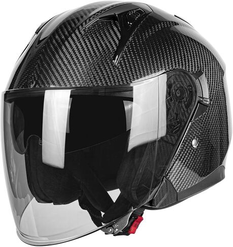 Kaese 3/4 Carbon Fiber Motorcycle Helmet with Dual Lens Shield, DOT Approved Lightweight Full Face Protection for Men Women in Saudi Arabia