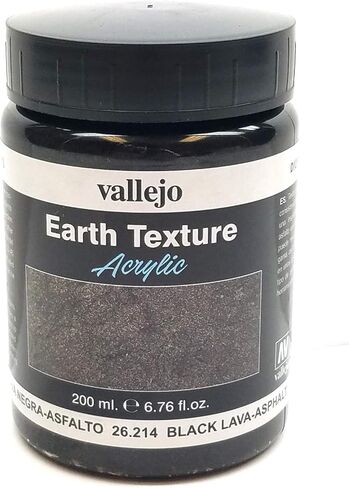 Vallejo Acrylicos Earth Texture: Black Lava-Asphalt 200ml for RPG D&D Miniatures in Kuwait
