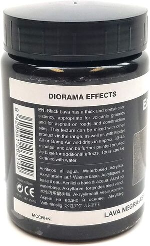Vallejo Acrylicos Earth Texture: Black Lava-Asphalt 200ml for RPG D&D Miniatures in Kuwait