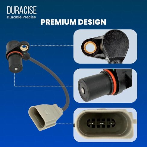 DURACISE Engine Crankshaft Position Sensor Compatible with 2000-2013 Volkswagen Golf, Jetta, GTI, Beetle, Passat, Eos & 2005-2009 Audi A4, A3, TT, S3 & Seat Leon, Ibiza | OEM# 06A906433G, 06A906433L in Saudi Arabia