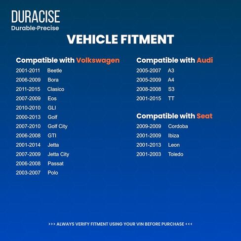 DURACISE Engine Crankshaft Position Sensor Compatible with 2000-2013 Volkswagen Golf, Jetta, GTI, Beetle, Passat, Eos & 2005-2009 Audi A4, A3, TT, S3 & Seat Leon, Ibiza | OEM# 06A906433G, 06A906433L in Saudi Arabia