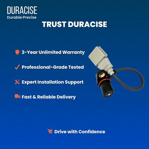 DURACISE Engine Crankshaft Position Sensor Compatible with 2000-2013 Volkswagen Golf, Jetta, GTI, Beetle, Passat, Eos & 2005-2009 Audi A4, A3, TT, S3 & Seat Leon, Ibiza | OEM# 06A906433G, 06A906433L in Saudi Arabia