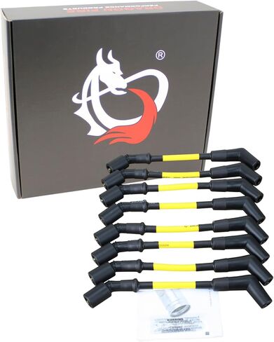 DRAGON FIRE PERFORMANCE YELLOW 500 Ohm per/ft. Street Series High Performance Spark Plug Wire Set For 1999-2017 Chevrolet GM Chevy LS LSX LS1 LS2 LS3 LS6 LS7 W/ Round or Square Coils OEM Fit PWLS-DF-Y in Kuwait