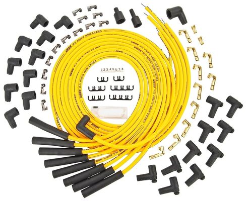 أسلاك JEGS 8.5 مم صفراء فائقة القوة | يناسب محركات تشيفي الصغيرة والكبيرة التي يتم توجيهها فوق أغطية الصمامات أو تحت الرؤوس ومحركات AMC 290-401 V8 مع إشعال HEI | صنع في الولايات المتحدة الأمريكية in Kuwait
