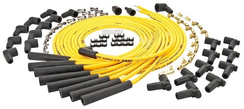 أسلاك JEGS 8.5 مم صفراء فائقة القوة | يناسب محركات تشيفي الصغيرة والكبيرة التي يتم توجيهها فوق أغطية الصمامات أو تحت الرؤوس ومحركات AMC 290-401 V8 مع إشعال HEI | صنع في الولايات المتحدة الأمريكية in Kuwait