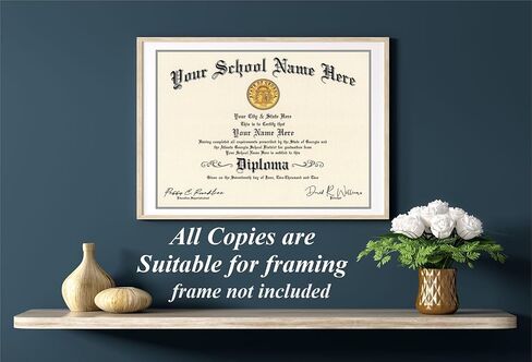 High School Diploma - 4 Piece Set - Custom Printed with Your School Name & Info - 4 Copies in 4 Styles - Novelty Highschool Certificate in Saudi Arabia