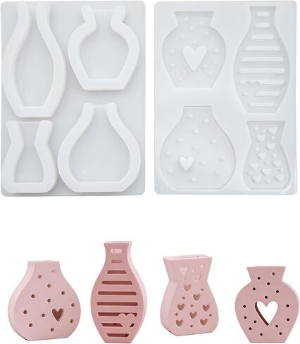 Cute Mini Vase Silicone Mold for DIY Craft - Reusable, Flexible, and Easy Demolding for DIY Lovers,Handmade Gift in Kuwait