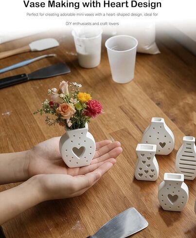 Cute Mini Vase Silicone Mold for DIY Craft - Reusable, Flexible, and Easy Demolding for DIY Lovers,Handmade Gift in Kuwait