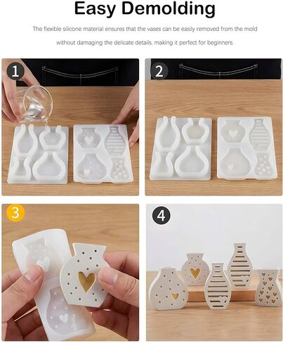Cute Mini Vase Silicone Mold for DIY Craft - Reusable, Flexible, and Easy Demolding for DIY Lovers,Handmade Gift in Kuwait