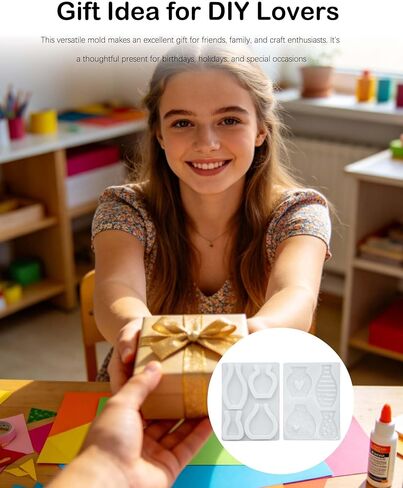 Cute Mini Vase Silicone Mold for DIY Craft - Reusable, Flexible, and Easy Demolding for DIY Lovers,Handmade Gift in Kuwait