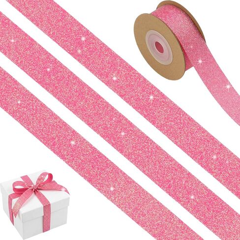 No Shed Glitter Ribbon, 3/8 5/8 7/8 Inch Sparkle, Cheer Bows Homecoming Mum Crafts Gift Wrapping, 10 Yards (Iridescent White, 3/8") in Saudi Arabia