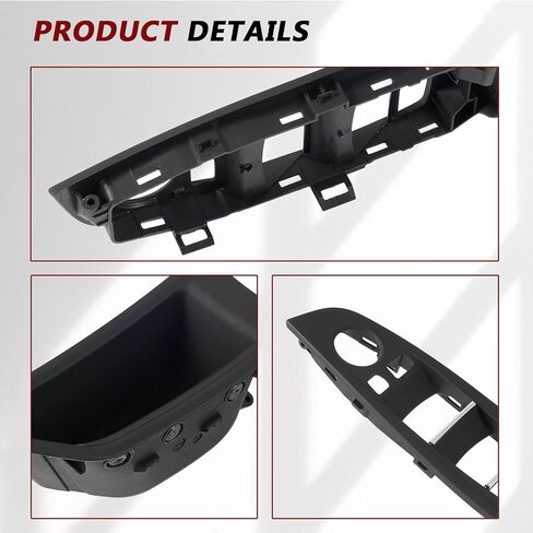 غطاء مقبض الباب الداخلي لوحة مسند الذراع لمفتاح النافذة BMW 5 Series F10/F11 520,523,525,528,530,535,550 2010-2016 مقبض لوحة تبديل الباب الجانبي للسائق يستبدل #51417225873 in Kuwait