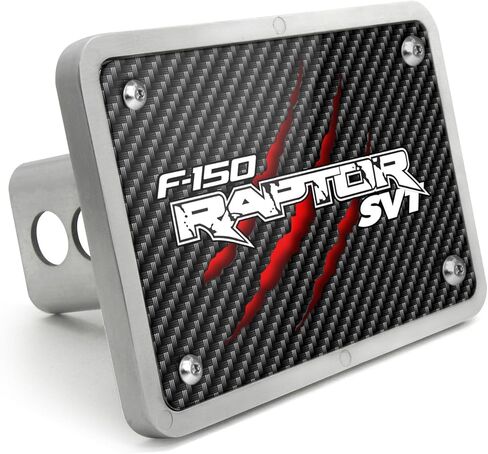 iPick Image for Ford F-150 Raptor SVT Claw Marks UV Graphic Black Plate Billet Aluminum 2 inch Tow Hitch Cover - Official Licensed in Kuwait