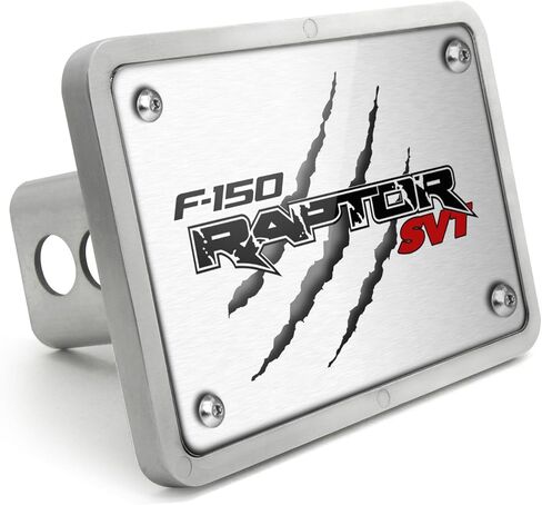iPick Image for Ford F-150 Raptor SVT Claw Marks UV Graphic Black Plate Billet Aluminum 2 inch Tow Hitch Cover - Official Licensed in Kuwait