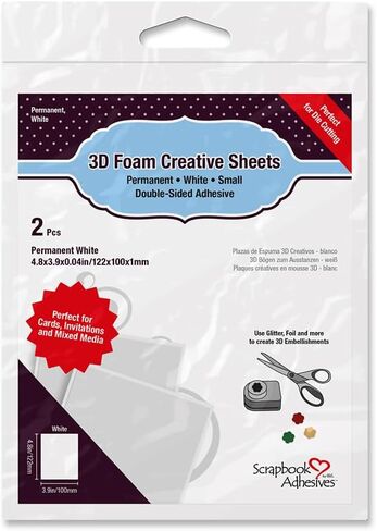 Scrapbook Adhesives by 3L Creative White 3D Foam Sheets Thin in Kuwait
