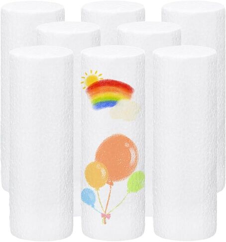 UNICRAFTALE 8pcs White Foam Cylinder Foam Dowel Rod 2-Inch Diameter 14.8cm Long White Smooth Cylinder for School Science Project Centerpiece Prop Wedding Decor in Kuwait