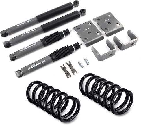 مجموعة تخفيض maXpeedingrods 3 بوصات أمامية و5 بوصات خلفية مع صدمات G1 لسيارة Ford Ranger 2WD 1998-2015، ملفات إسقاط أمامية، طقم قلاب للمحور، صدمات إسقاط مطورة in Kuwait