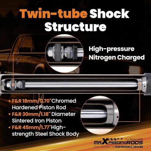 مجموعة تخفيض maXpeedingrods 3 بوصات أمامية و5 بوصات خلفية مع صدمات G1 لسيارة Ford Ranger 2WD 1998-2015، ملفات إسقاط أمامية، طقم قلاب للمحور، صدمات إسقاط مطورة in Kuwait