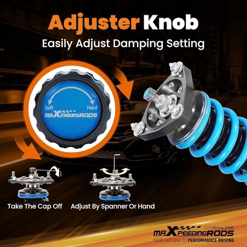 maXpeedingrods Coilovers for Ford Focus MK3 2011-2017, 24 Level Adjustable Damper Coilovers Suspension Kit, Height Adjustable Shock Absorber Struts, T6 Upgraded Lowering Kit Blue in Kuwait