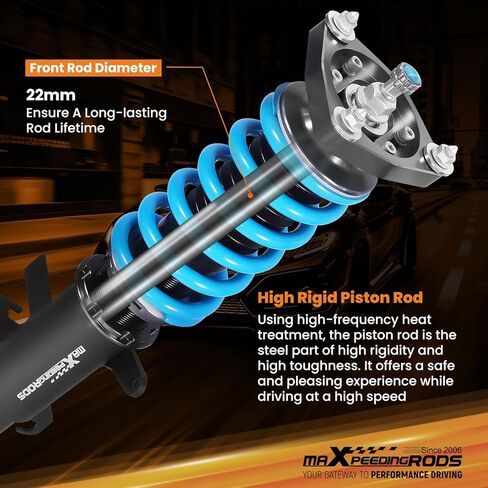 maXpeedingrods Coilovers for Ford Focus MK3 2011-2017, 24 Level Adjustable Damper Coilovers Suspension Kit, Height Adjustable Shock Absorber Struts, T6 Upgraded Lowering Kit Blue in Kuwait