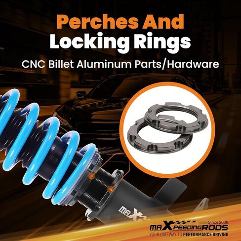 maXpeedingrods Coilovers for Ford Focus MK3 2011-2017, 24 Level Adjustable Damper Coilovers Suspension Kit, Height Adjustable Shock Absorber Struts, T6 Upgraded Lowering Kit Blue in Kuwait