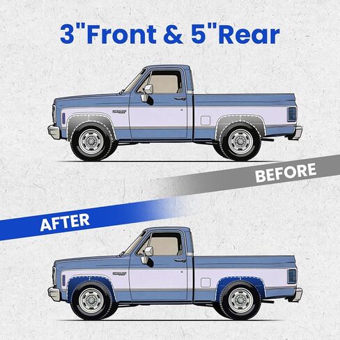 3" Front 5" Rear Drop Lowering Kit Fit for 1973-1987 Chevrolet C10/K5, Fit for GMC C15/Jimmy Drop Springs Coils Flip Kit in Saudi Arabia