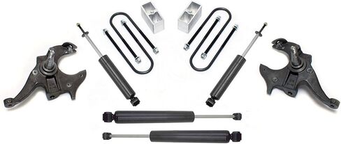 MaxTrac Lowering Kit: 2 in. Front Drop, 3 in. Rear Drop, Includes Front Spindles, Maxtrac Shocks, Rear Blocks, U Bolts, Steel Construction in Kuwait
